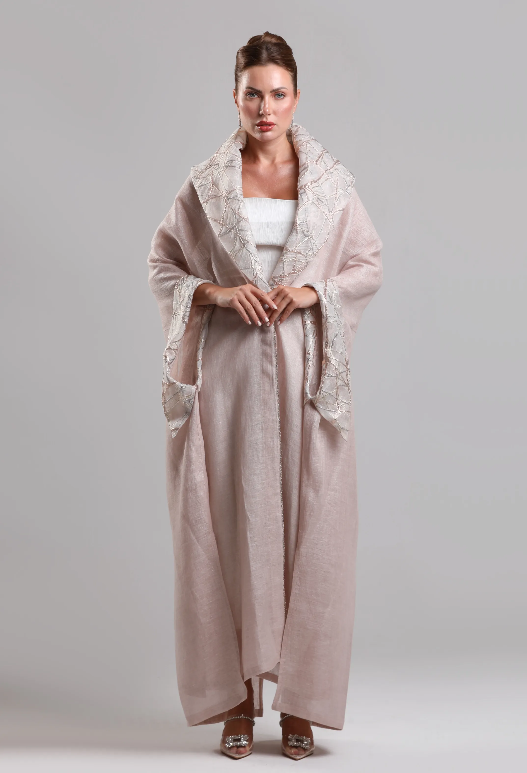 بشت لينن فاخر - لون وردي