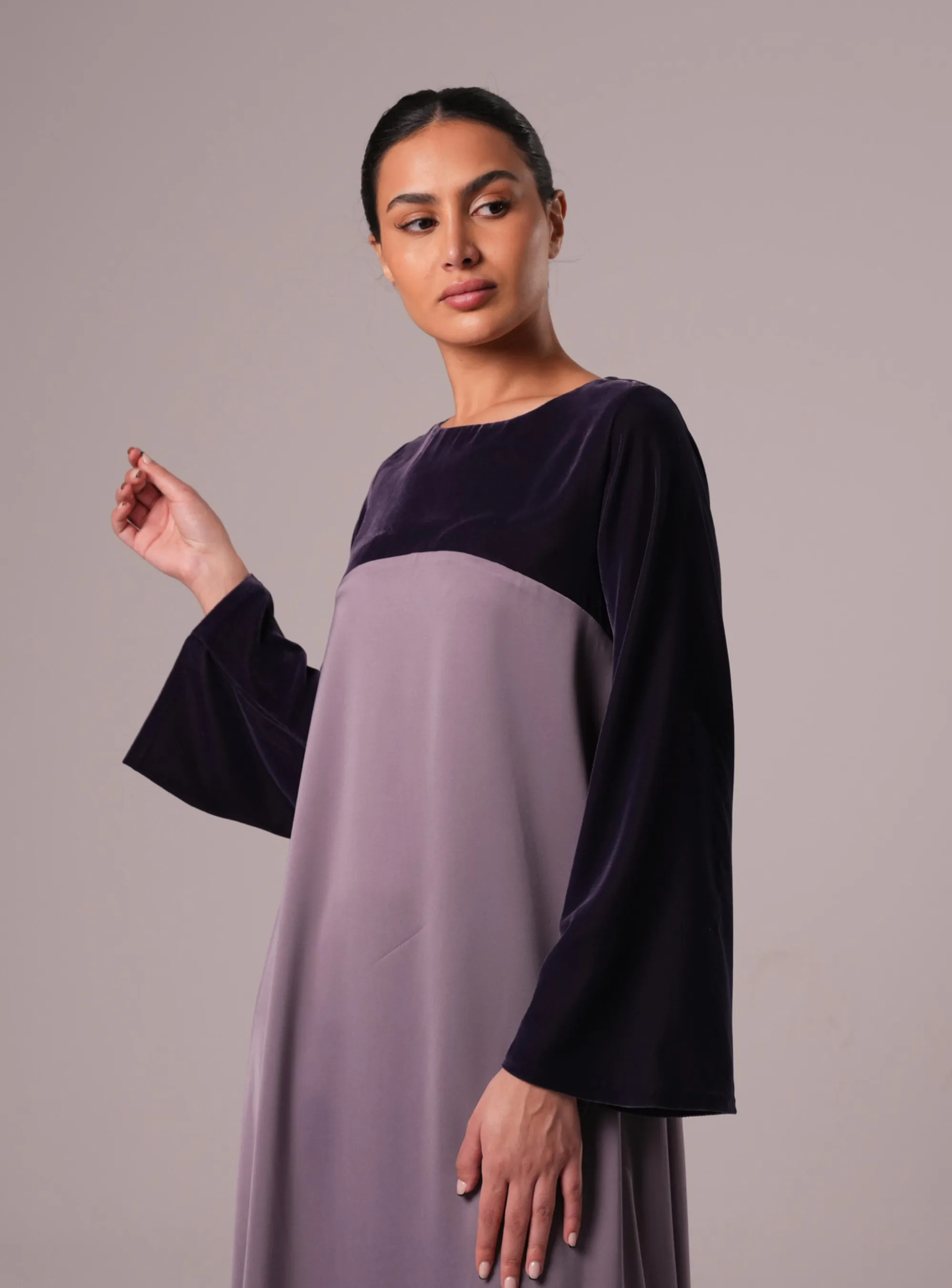 جلابية المخمل وكريب الحرير